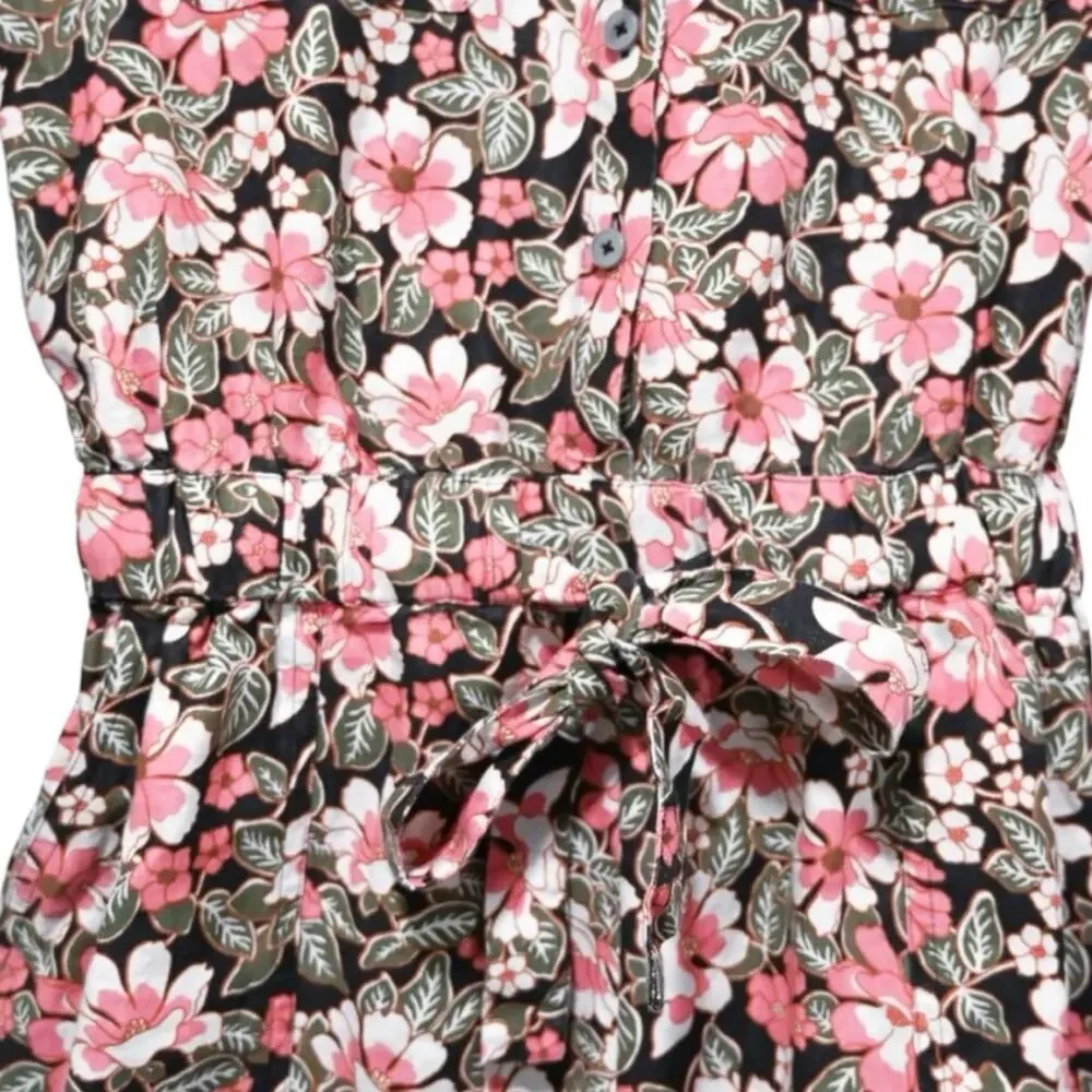 Outerknown Hawaiian Floral Print Linen Blend Shortall Romper Women’s XS NEW